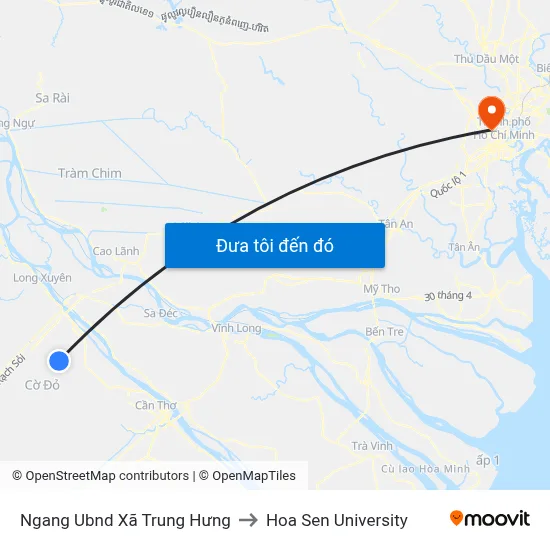 Ngang Ubnd Xã Trung Hưng to Hoa Sen University map