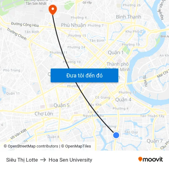 Siêu Thị Lotte to Hoa Sen University map
