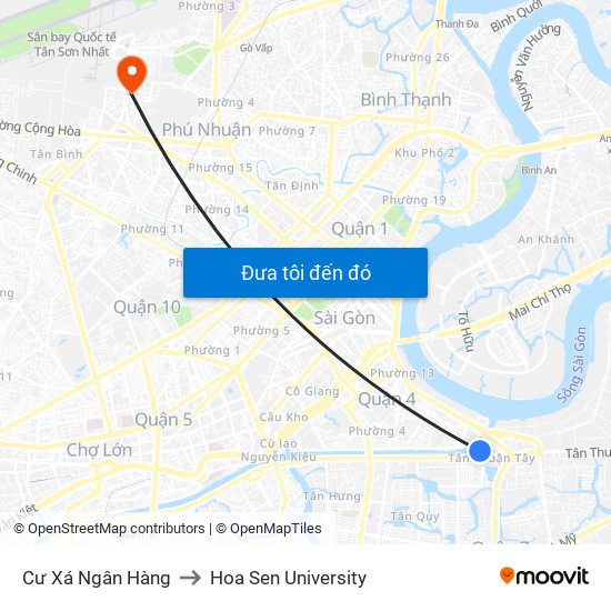 Cư Xá Ngân Hàng to Hoa Sen University map