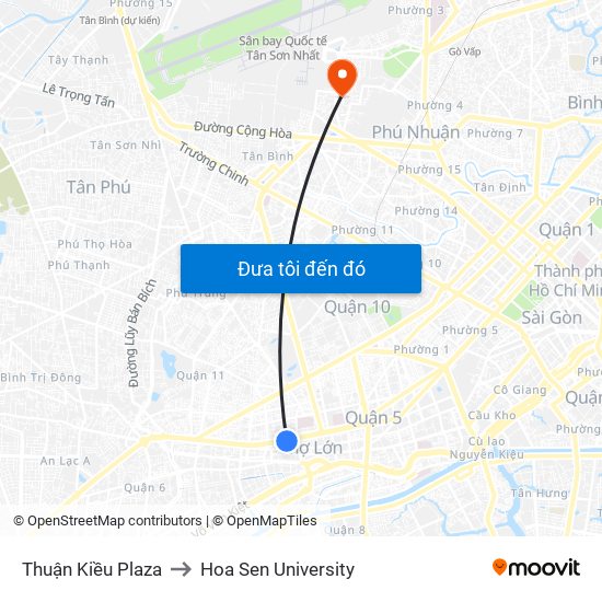 Thuận Kiều Plaza to Hoa Sen University map