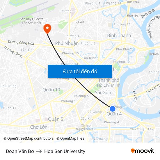 Đoàn Văn Bơ to Hoa Sen University map