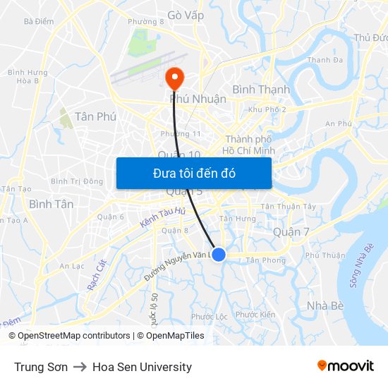 Trung Sơn to Hoa Sen University map