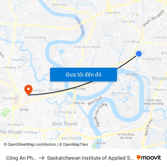 Công An Phường Linh Đông to Saskatchewan Institute of Applied Science and Technology (Vietnam Campus) map