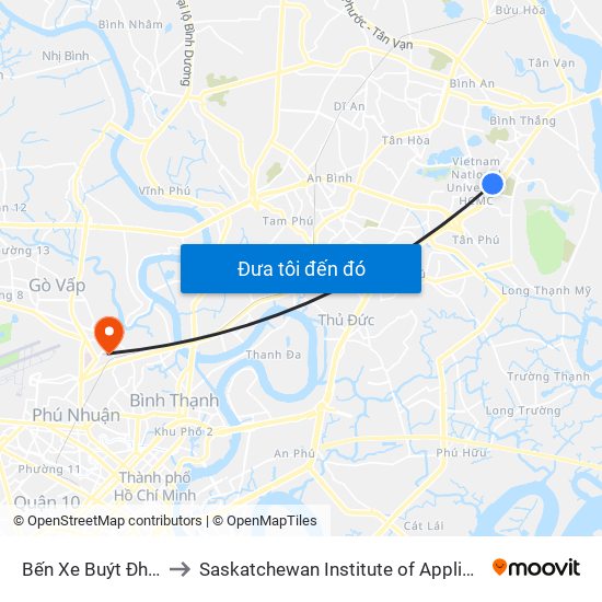 Bến Xe Buýt Đh Quốc Gia Tphcm (Mới) to Saskatchewan Institute of Applied Science and Technology (Vietnam Campus) map