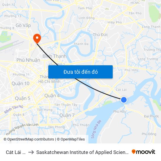 Cát Lái - Thủ Đức to Saskatchewan Institute of Applied Science and Technology (Vietnam Campus) map