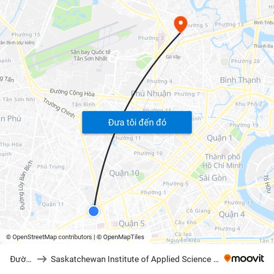 Đường 3/2 to Saskatchewan Institute of Applied Science and Technology (Vietnam Campus) map