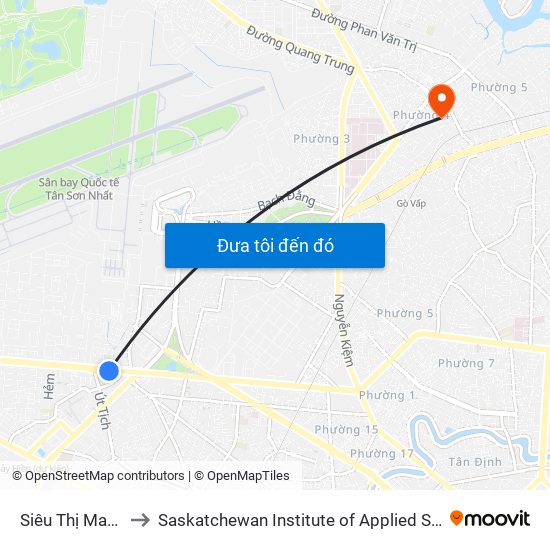 Siêu Thị Maximart Cộng Hòa to Saskatchewan Institute of Applied Science and Technology (Vietnam Campus) map