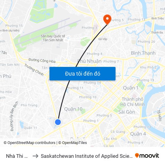 Nhà Thi Đấu Phú Thọ to Saskatchewan Institute of Applied Science and Technology (Vietnam Campus) map