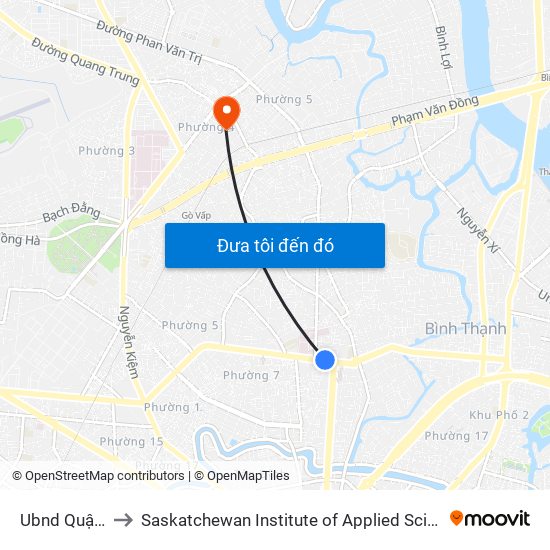 Ubnd Quận Bình Thạnh to Saskatchewan Institute of Applied Science and Technology (Vietnam Campus) map