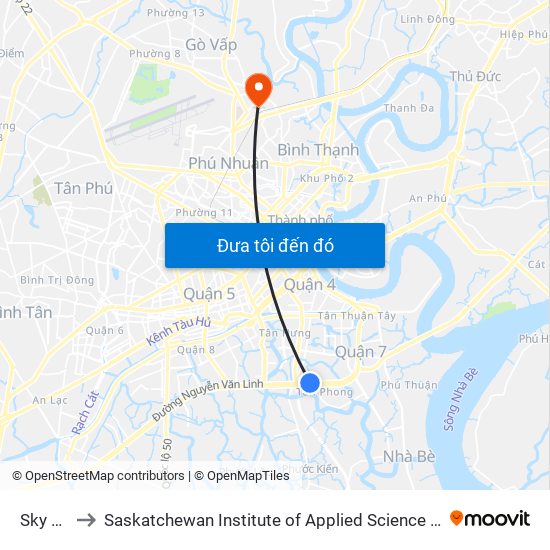 Sky Garden to Saskatchewan Institute of Applied Science and Technology (Vietnam Campus) map