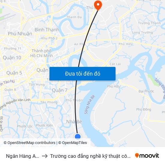 Ngân Hàng Agribank to Trường cao đẳng nghề kỹ thuật công nghệ TP HCM map