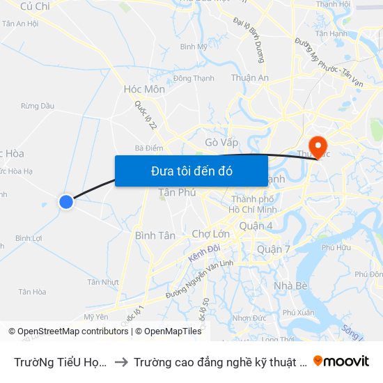 TrườNg TiểU HọC CầU Xáng to Trường cao đẳng nghề kỹ thuật công nghệ TP HCM map