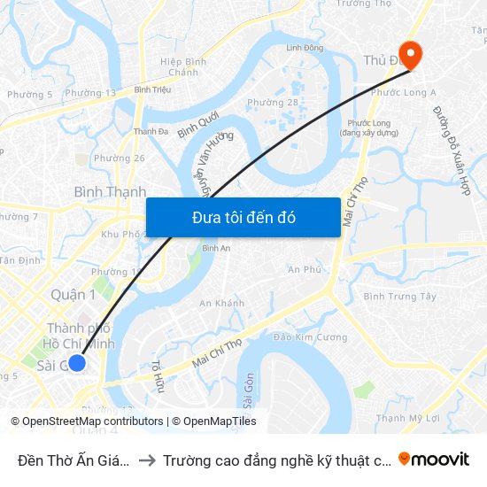 Đền Thờ Ấn Giáo, Pasteur to Trường cao đẳng nghề kỹ thuật công nghệ TP HCM map