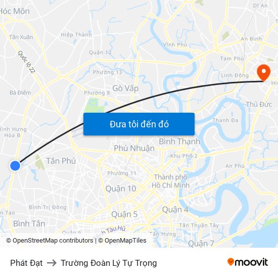 Phát Đạt to Trường Đoàn Lý Tự Trọng map