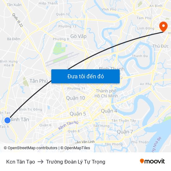 Kcn Tân Tạo to Trường Đoàn Lý Tự Trọng map