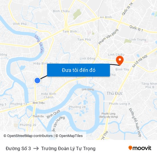 Đường Số 3 to Trường Đoàn Lý Tự Trọng map