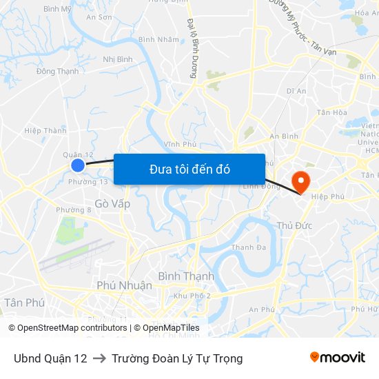 Ubnd Quận 12 to Trường Đoàn Lý Tự Trọng map