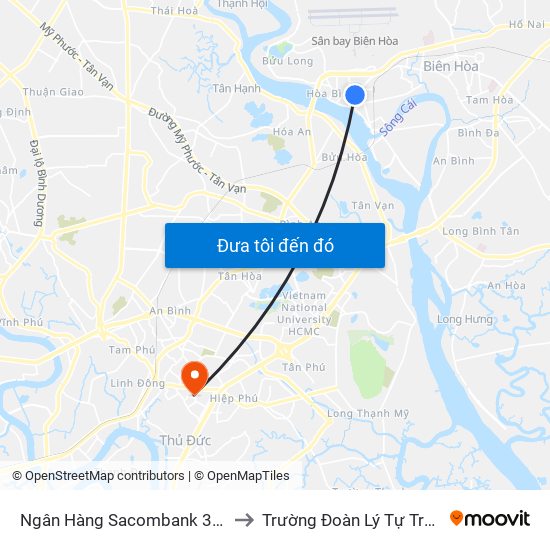 Ngân Hàng Sacombank 30/4 to Trường Đoàn Lý Tự Trọng map