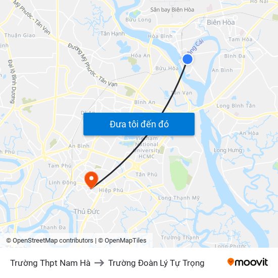 Trường Thpt Nam Hà to Trường Đoàn Lý Tự Trọng map