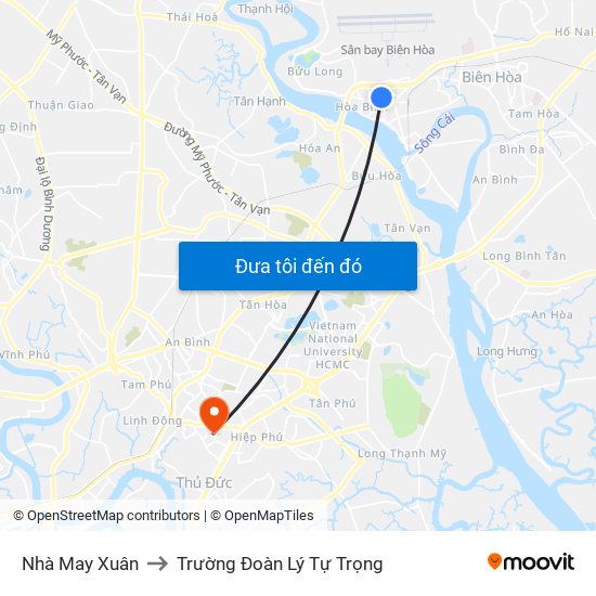 Nhà May Xuân to Trường Đoàn Lý Tự Trọng map