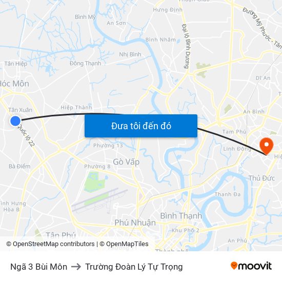 Ngã 3 Bùi Môn to Trường Đoàn Lý Tự Trọng map