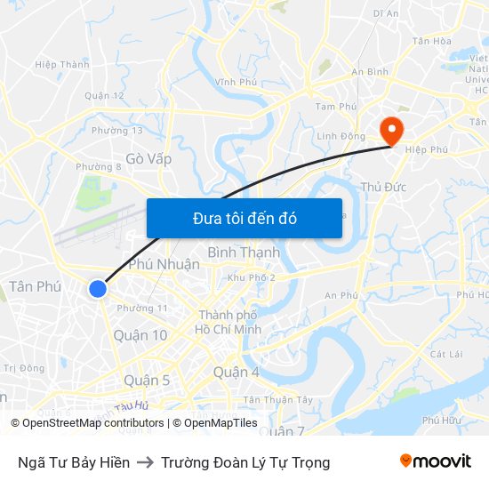 Ngã Tư Bảy Hiền to Trường Đoàn Lý Tự Trọng map