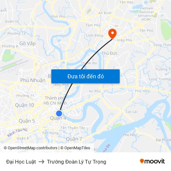 Đại Học Luật to Trường Đoàn Lý Tự Trọng map