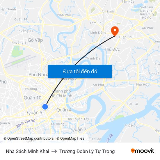 Nhà Sách Minh Khai to Trường Đoàn Lý Tự Trọng map