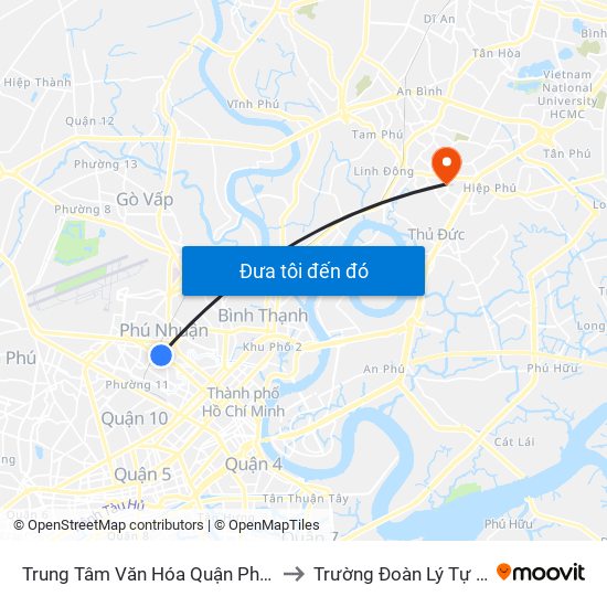 Trung Tâm Văn Hóa Quận Phú Nhuận to Trường Đoàn Lý Tự Trọng map