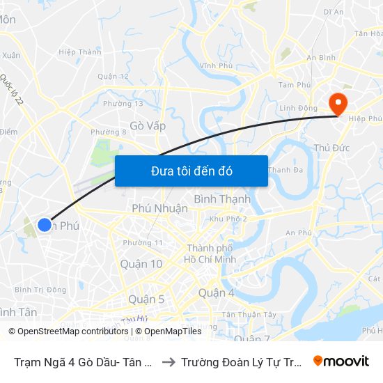 Trạm Ngã 4 Gò Dầu- Tân Quý to Trường Đoàn Lý Tự Trọng map