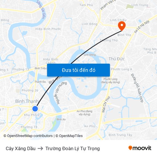 Cây Xăng Dầu to Trường Đoàn Lý Tự Trọng map