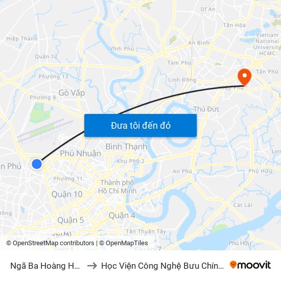 Ngã Ba Hoàng Hoa Thám to Học Viện Công Nghệ Bưu Chính Viễn Thông map