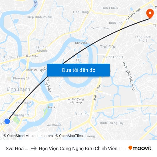 Svđ Hoa Lư to Học Viện Công Nghệ Bưu Chính Viễn Thông map