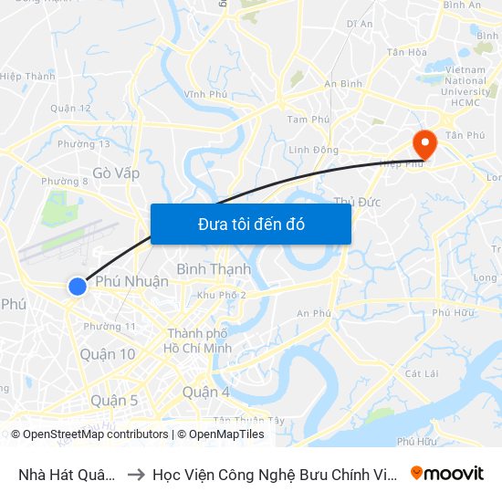 Nhà Hát Quân Đội to Học Viện Công Nghệ Bưu Chính Viễn Thông map