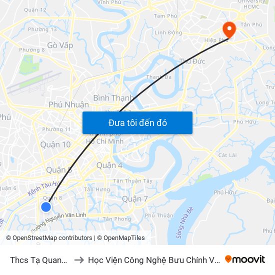 Thcs Tạ Quang Bửu to Học Viện Công Nghệ Bưu Chính Viễn Thông map