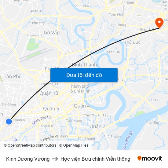 Kinh Dương Vương to Học viện Bưu chính Viễn thông map