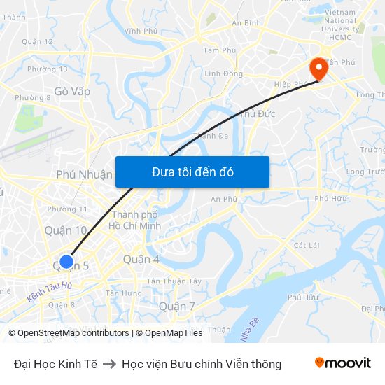 Đại Học Kinh Tế to Học viện Bưu chính Viễn thông map