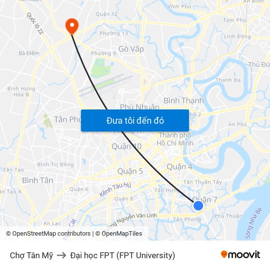 Chợ Tân Mỹ to Đại học FPT (FPT University) map