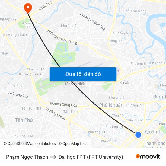 Phạm Ngọc Thạch to Đại học FPT (FPT University) map