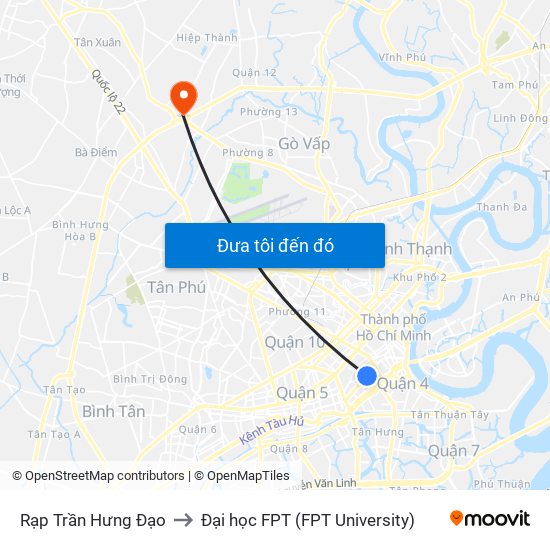 Rạp Trần Hưng Đạo to Đại học FPT (FPT University) map