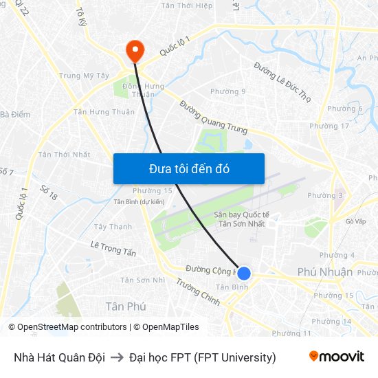 Nhà Hát Quân Đội to Đại học FPT (FPT University) map