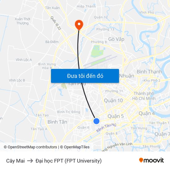 Cây Mai to Đại học FPT (FPT University) map