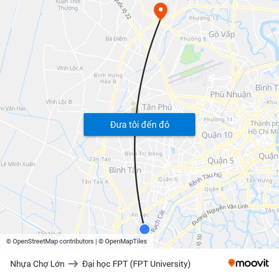 Nhựa Chợ Lớn to Đại học FPT (FPT University) map