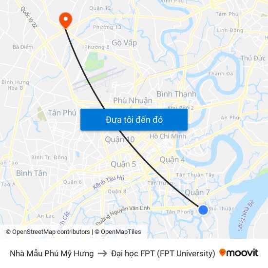 Nhà Mẫu Phú Mỹ Hưng to Đại học FPT (FPT University) map