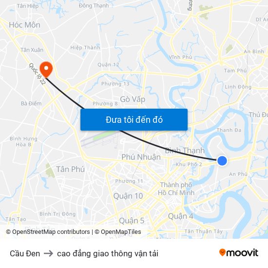 Cầu Đen to cao đẳng giao thông vận tải map