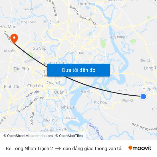 Bê Tông Nhơn Trạch 2 to cao đẳng giao thông vận tải map