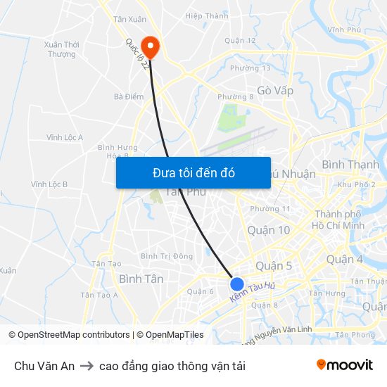 Chu Văn An to cao đẳng giao thông vận tải map