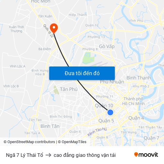 Ngã 7 Lý Thái Tổ to cao đẳng giao thông vận tải map