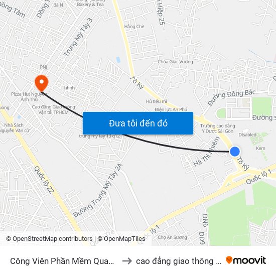 Công Viên Phần Mềm Quang Trung to cao đẳng giao thông vận tải map