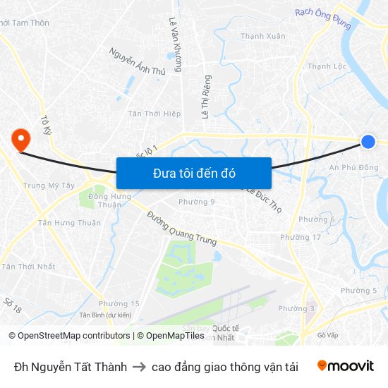 Đh Nguyễn Tất Thành to cao đẳng giao thông vận tải map